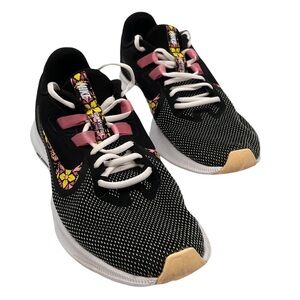 Nike Women's Black Pink Floral Downshifter 9 SE Running Shoes Size 7.5